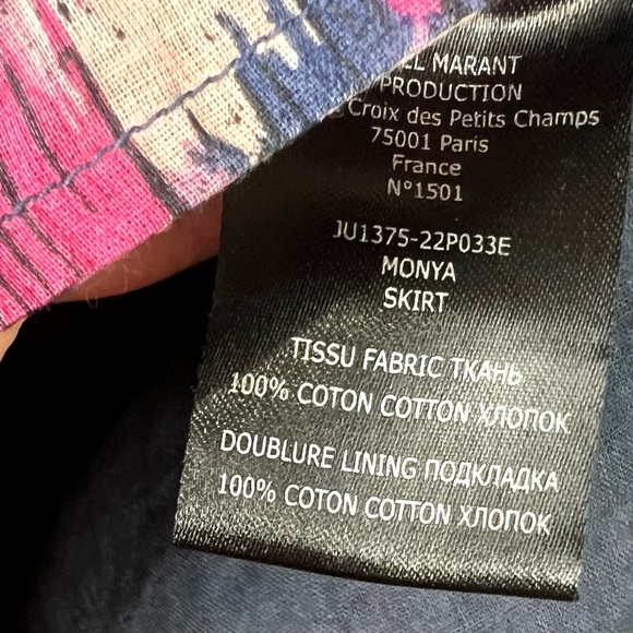 Isabel Marant Monya Printed Cotton Skirt Faded Night size M - Picture 7 of 8